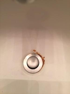 Rust in sink they have tried to repair twice.