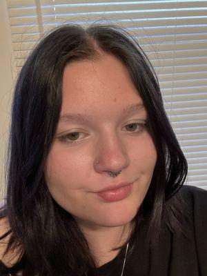 Here's me after changing my septum for the first time since I got it I love it !!!