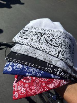 Bandanas that I purchase from A&E T shirts located in Anaheim
