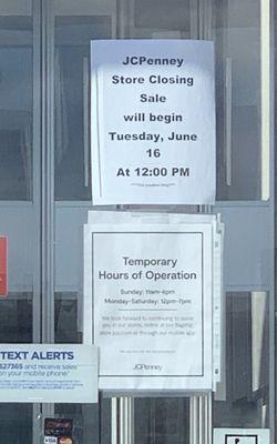 Store closing sale info