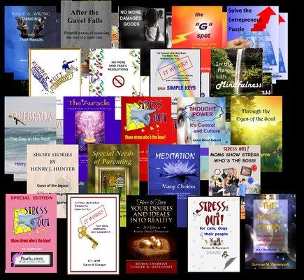 cover of assortment of the books we have published