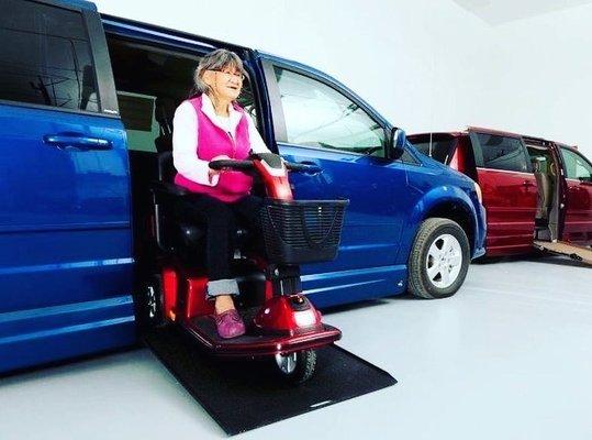 Electric mobility scooter| 2wheelchair accessible vehicle options and Bessie Delia's mom Bessie M.