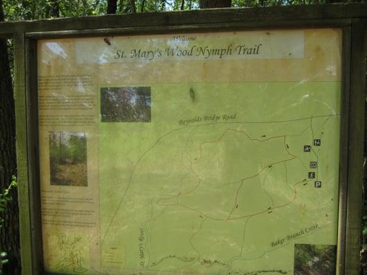Trail map for the nature trails down to the river