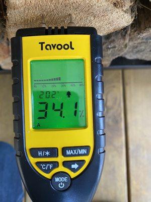 Moisture Meter reading.