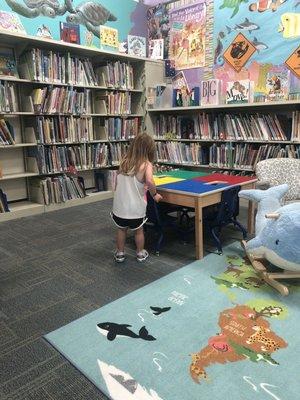 The baby loved the "toy table."