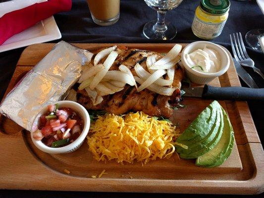 Jamaican Chicken Avocado Wrap. Good presentation and flavor. NOT spicy