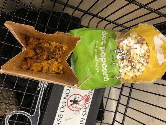 Comparison of color in the popcorn.