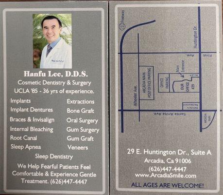 List of our services and map to our office