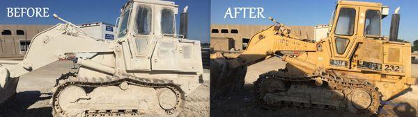 Cleaning lime off of Heavy Equipment
