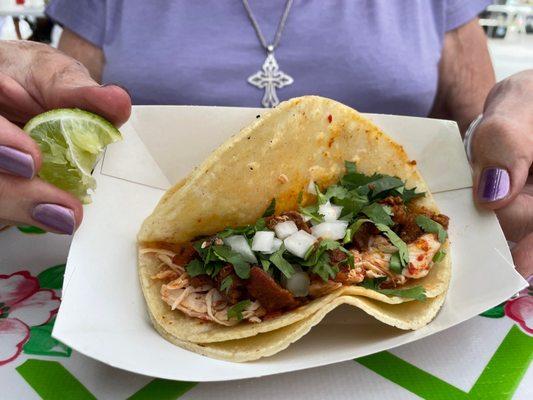 tacos with fresh tortillas made on site!