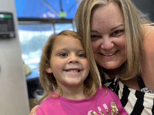 My hair done by Trish, so many compliments. Baylee, my 5 year old.