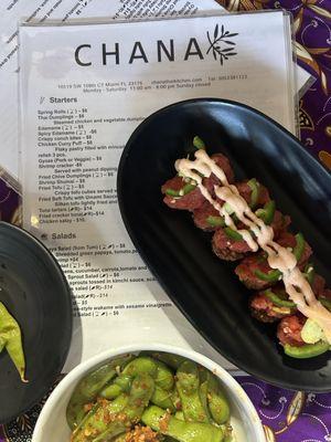 Spicy edamame and firecracker tuna