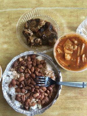 Ox tail with rice&beans plus tripe soup..
