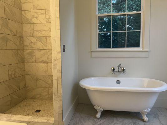 Claw foot tub & walk in shower-bathroom remodel