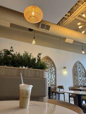 Salted caramel latte, great lighting, and gorgeous decor