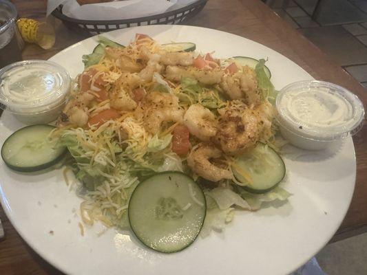 It's not on the menu, but they will make you a grilled shrimp salad if you ask.