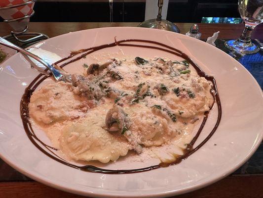 Wild Mushroom Ravioli Carbonara