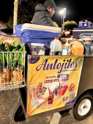 Food cart of antojitos.