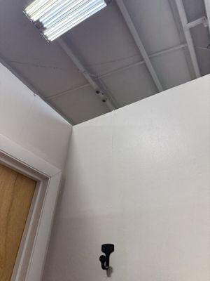 Camera looking in to the changing room