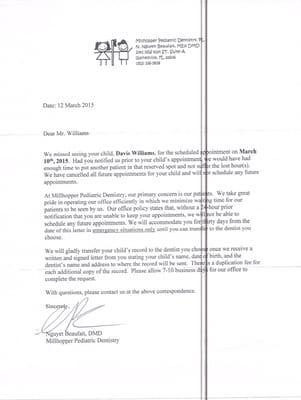 Rude letter attached