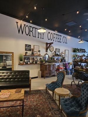 Inside of Worthy Coffee Co.