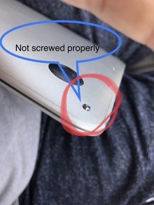 Not screwed in properly