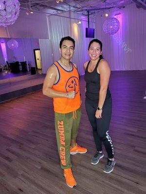 After our first zumba class. Marco brought all the energy!