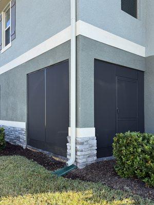 Existing covered lanai to screened in porch in Oakland, Florida.
