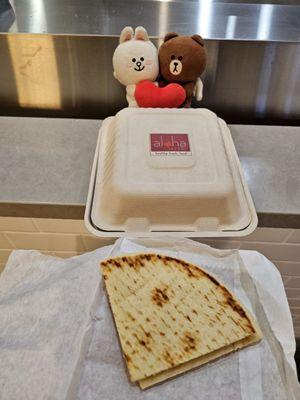 Out takeout salad included Pita bread!