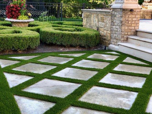 Artificial grass patio joints