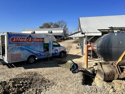 Our jetter van in action on a job in Johnstown Ohio.