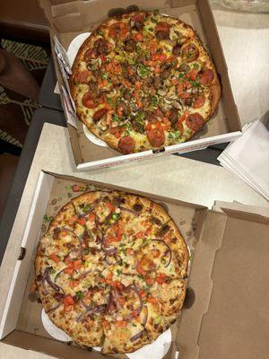 All Star Medium Power Forward Pizza and the All Star Medium Mascot Pizza, $24.53 each.