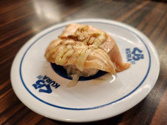 They have new plates. Seared salmon. My son's fave.