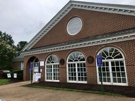 Outside where you will wait for the your appointment as there is minimal seating inside. Just a heads up.