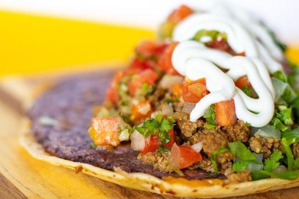 Gordo Taco Mexican style with salsa and sour cream!