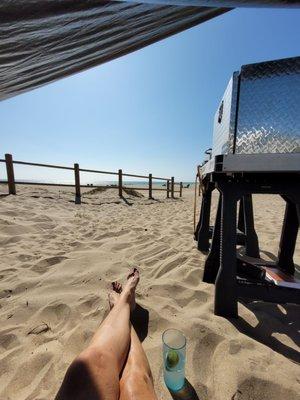 Beach views here at Dockweiler RV park!