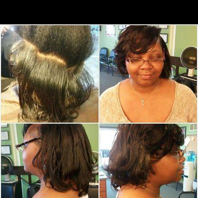 Silk press on natural hair