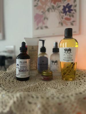 Natural, high quality products only. Lavender Fields massage oil by The Soap Fairy.