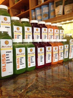 Enjoy our full line of fresh, organic juices available every day.