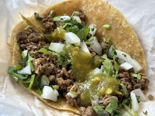 1 Ground Beef Special (I added the green sauce)