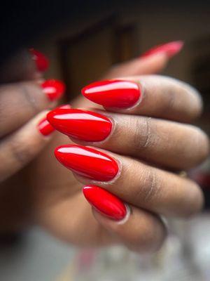 Hard gel extension manicure