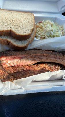 Ribs and coleslaw