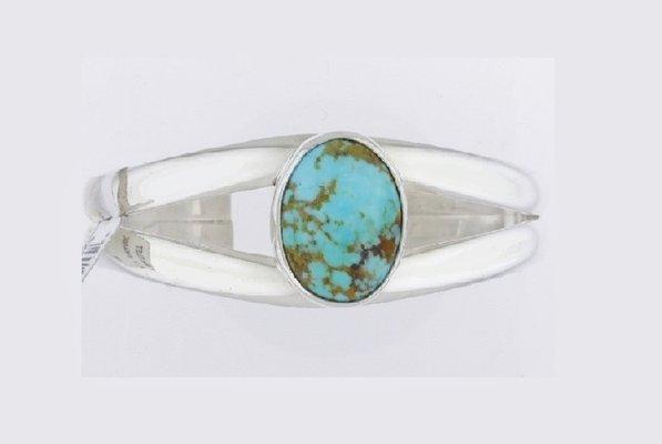 Sterling and Turquoise split shank cuff bracelet.