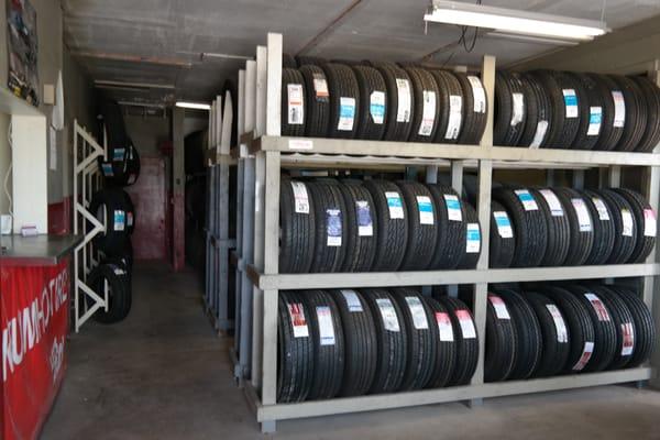 We stock a verity of used and new tires of all major brands