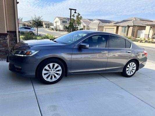 I got the exterior wash and headlight restoration. Sed did a great job!!