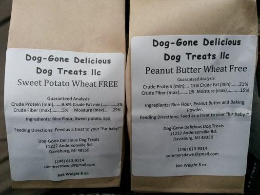 Dog treats made by a local teacher.