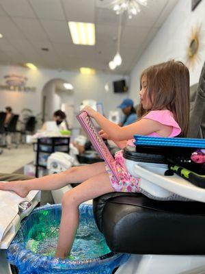 My girl loves the spa treatment!