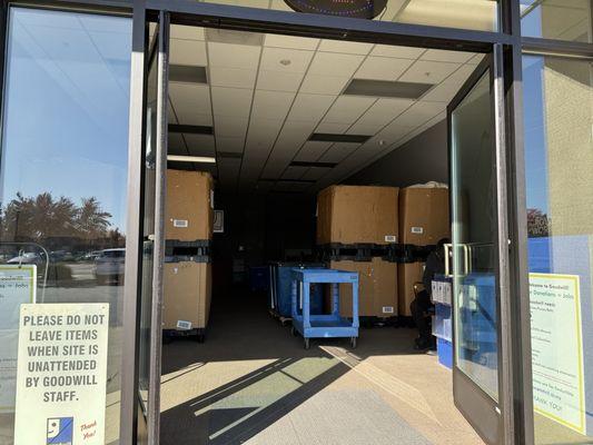 No Shopping @GoodwillSJV. Donations drop off only.