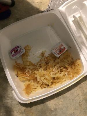 We ordered hashbrowns and toast
