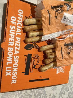 Crazy bread, hard and old.